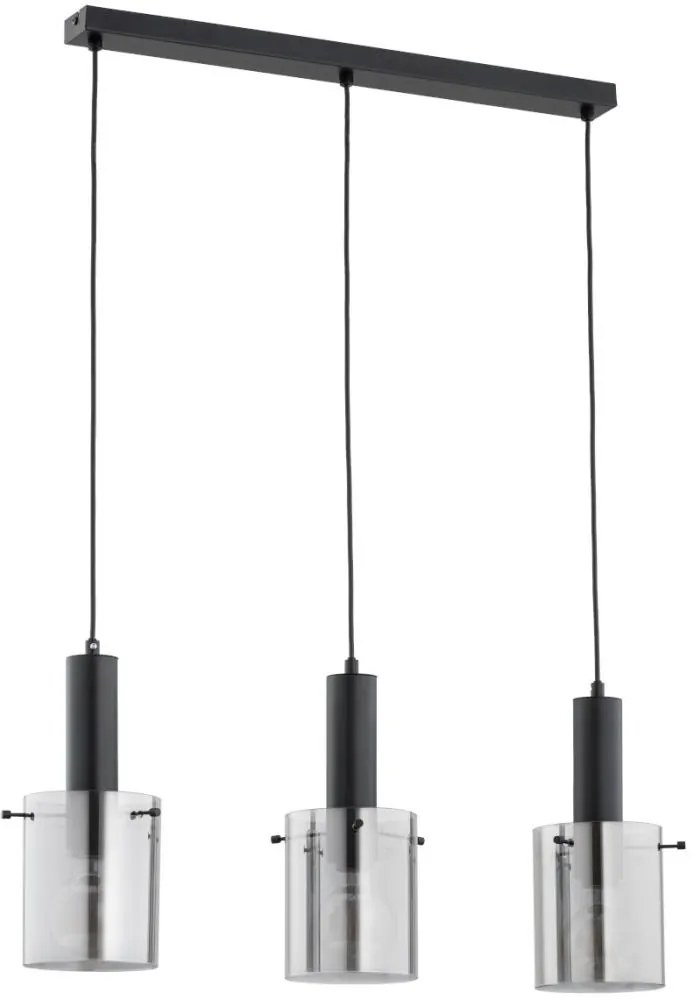 Luster na lanku CELIA 3xE27/60W/230V čierna