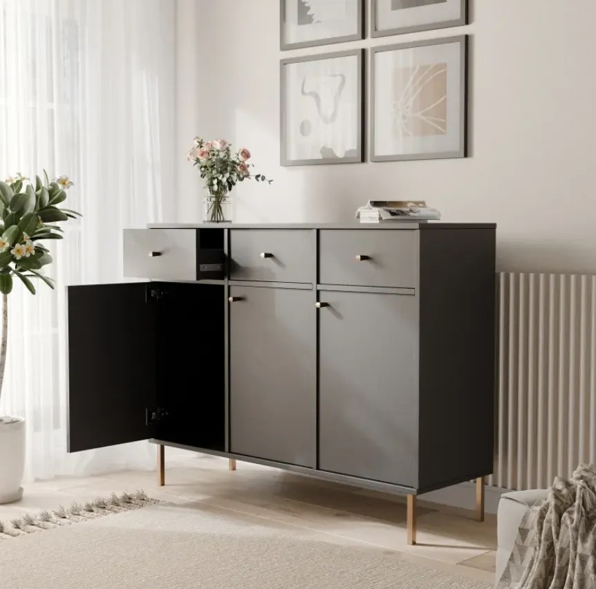 Moderná komoda RAY 125 cm čierna