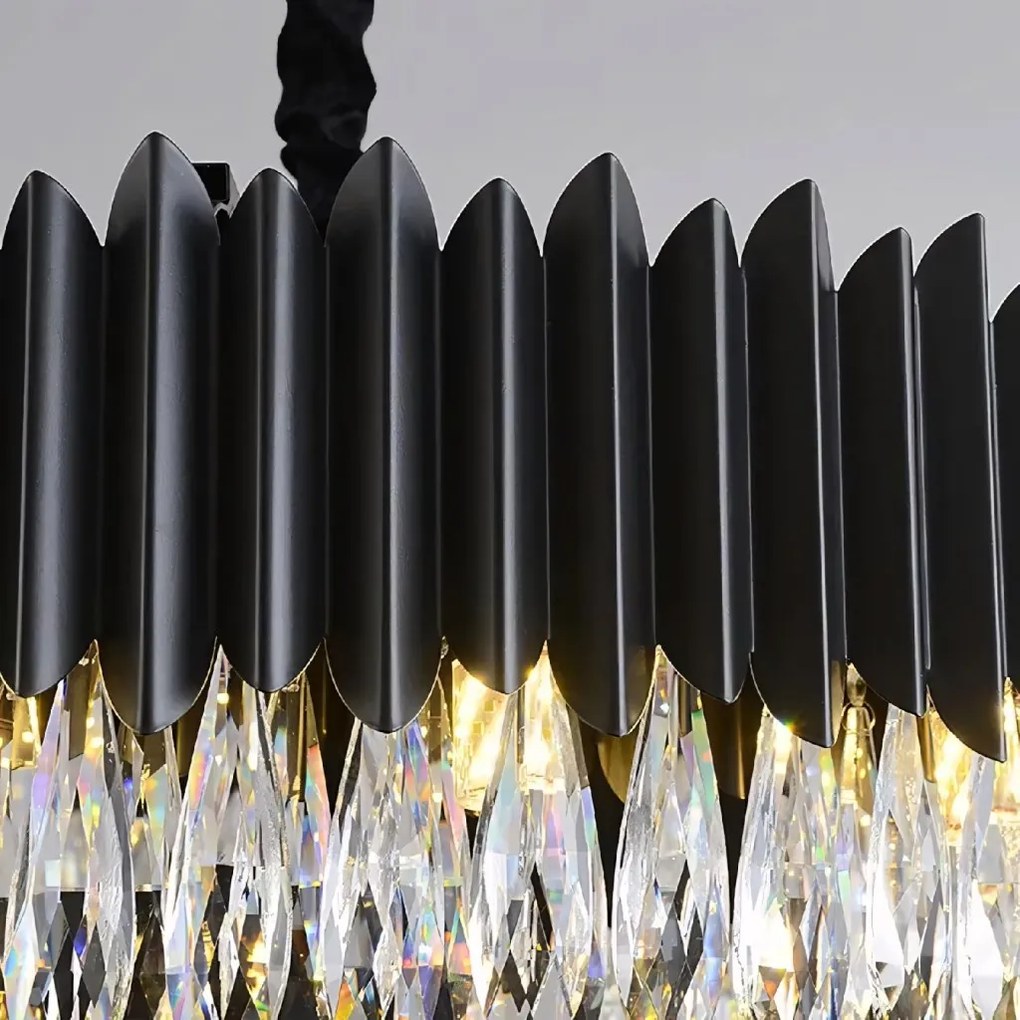 Toolight Toolight, krištáľové stropné svietidlo 8xE14, APP1657-8CP, čierna, OSW-04062