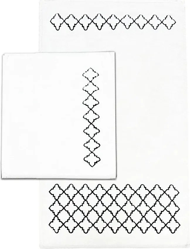 Krémovobiele kúpeľňové predložky v súprave 2 ks 60x100 cm Luxury – Foutastic