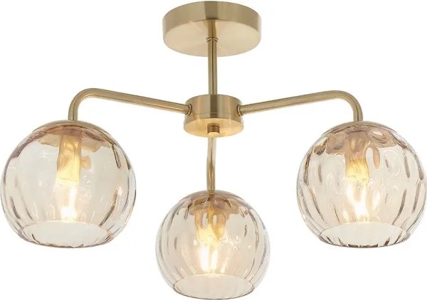 Endon 91968 - Prisadený luster DIMPLE 3xE14/25W/230V zlatá/dymová béžová