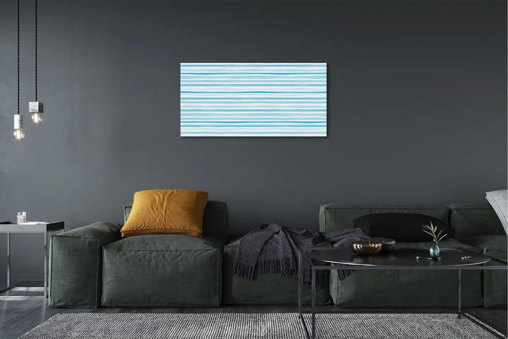 Obraz na plátne modré pruhy 125x50 cm