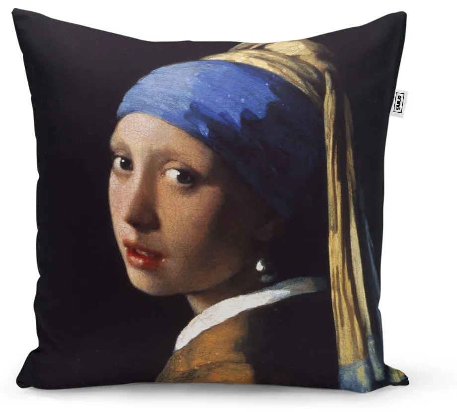 Sablio Vankúš Dievča s perlou - Johannes Vermeer - 40x40 cm
