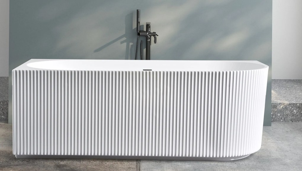 Erga Marina, rohová voľne stojaca vaňa 170x78 cm + odtoková zátka, ľavá, biela lesklá, ERG-MARINA-170078L-WH-WH