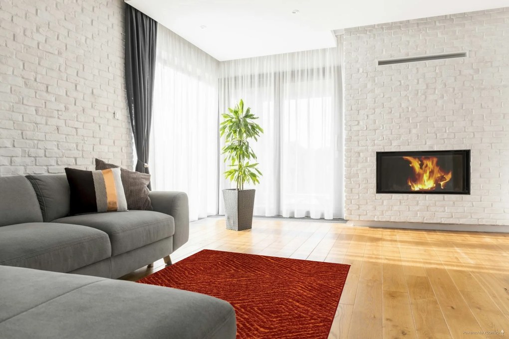 Alfa Carpets, Kusový koberec Ethno terra, 80x150, oranžová, obývacia izba