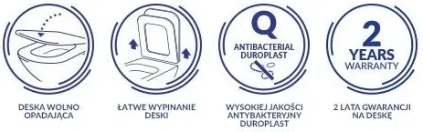 Cersanit COLOUR WC sedátko duroplast / antibakteriálne, biela, K98-0092