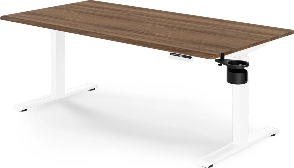 Elektrický stôl s nastaviteľnou výškou ergonomický biely/orech,1600x800 mm: ARIA