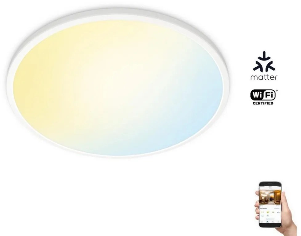 WiZ - LED Stmievateľné stropné svietidlo SUPERSLIM LED/22W/230V biela Wi-Fi WI0058