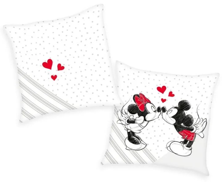 HERDING Vankúšik Mickey a Minnie láska velúr Polyester - Velur, 40/40 cm