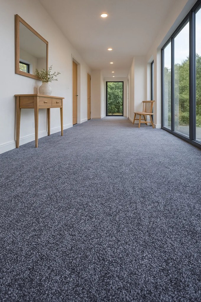 Metrážny koberec Classica 28, záťažový, na mieru, šíře 4m,5m, modrá, ab (mriežka), chodba / predsieň, Condor Carpets