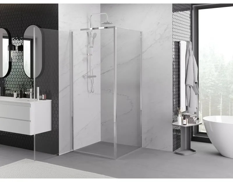 Mexen Exo, sprchovací kút s krídlovými dverami 70 x 70 cm, 6mm číre sklo, chrómový profil, 817-070-070-01-00
