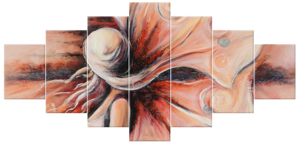 Gario Ručne maľovaný obraz Tajomná neznáma - 7 dielny Rozmery: 210 x 100 cm