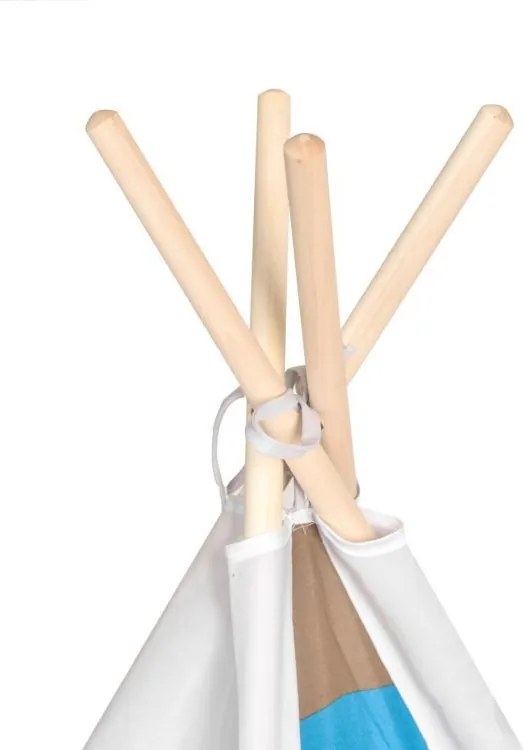 EcoToys Detský indiánsky stan Teepee, modro-biely, 8177