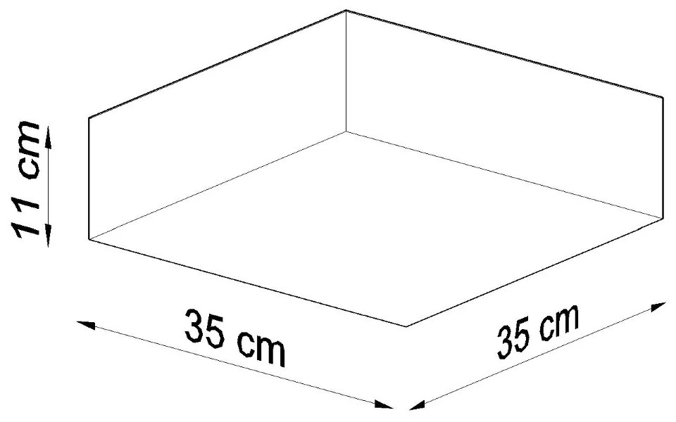 Stropné svietidlo Horus, 1x čierne plastové tienidlo, (biely plast), (35 cm)