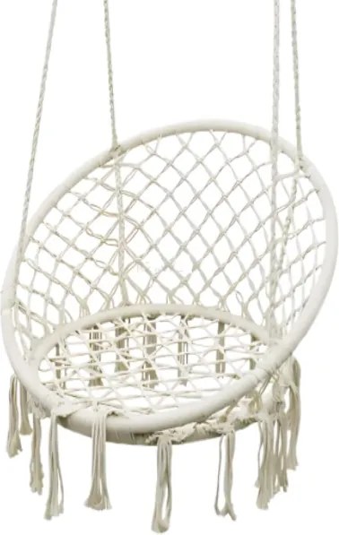 Závesné kreslo so strapcami béžove 1036