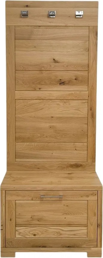 Masívna vešiaková zostava s botníkom, 75x39x194 cm