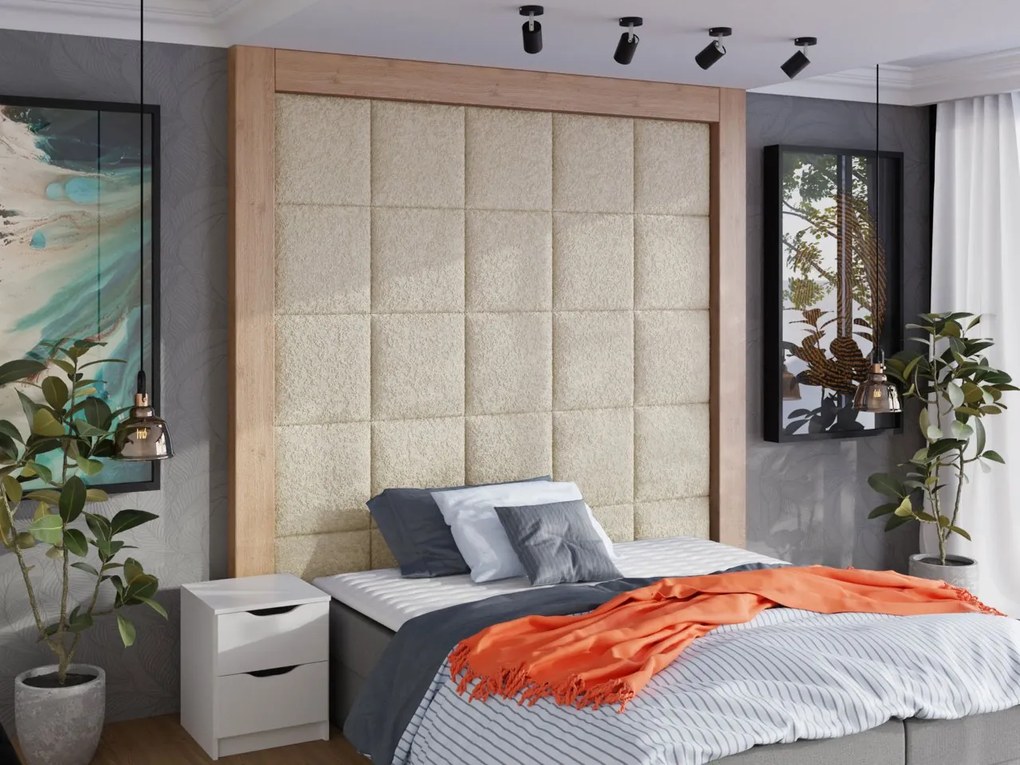 Čalúnený stenový panel Pag 42x42, Farba čalúnenia:: ekokoža Soft 011 (čierna)