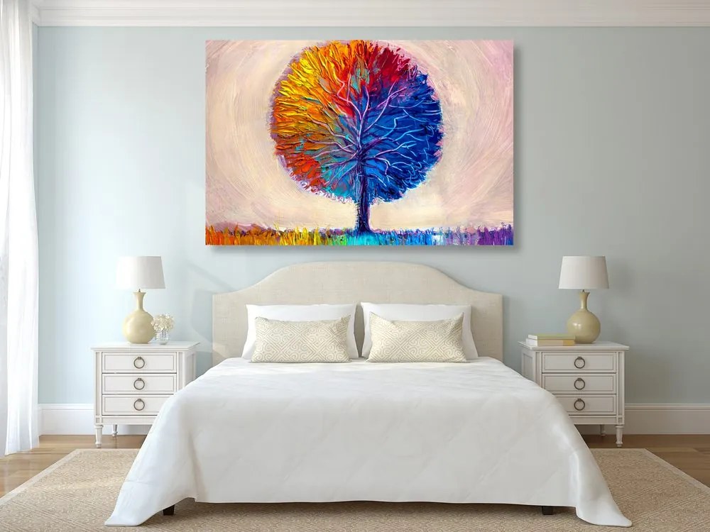 Obraz farebný akvarelový strom Varianta: 90x60