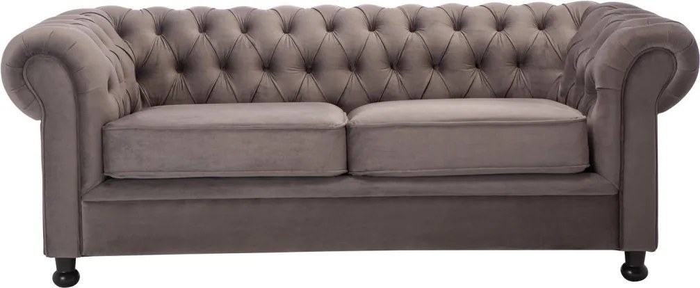 Pohovka Chesterfield, stredně šedá látka