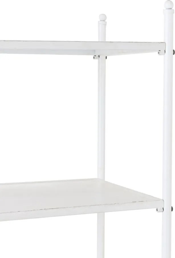Biely antik kovový policový regál so šuplíkom Valio White - 55*37*185cm