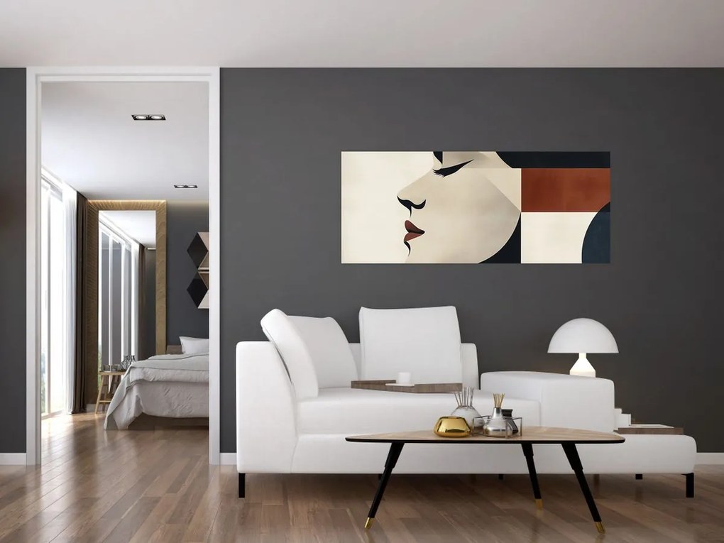 Obraz - Žena z profilu (120x50 cm)