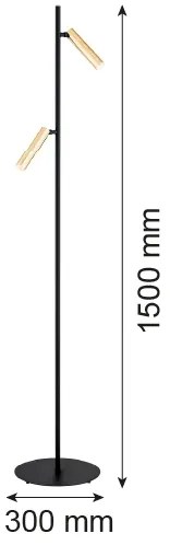 Argon 7083 - Stojacia lampa TORRE 2xG9/6W/230V čierna/mosadz