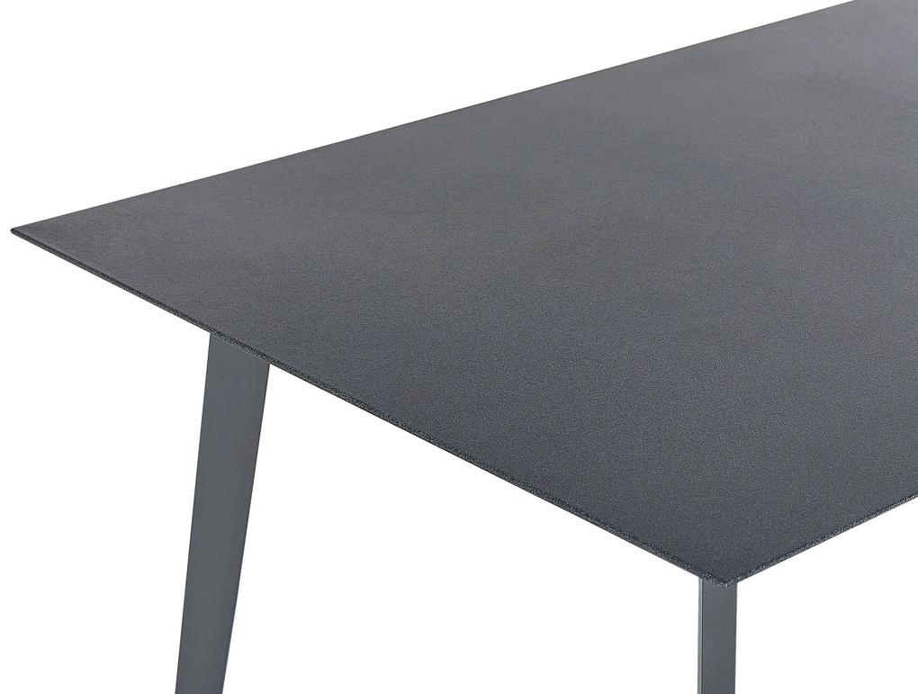 Kovový záhradný jedálenský stôl 140 x 80 cm sivý MILETO Beliani