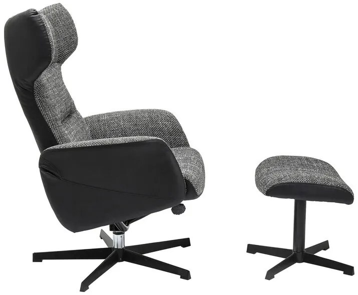 Swivel kreslo s podnožkou tmavosivé