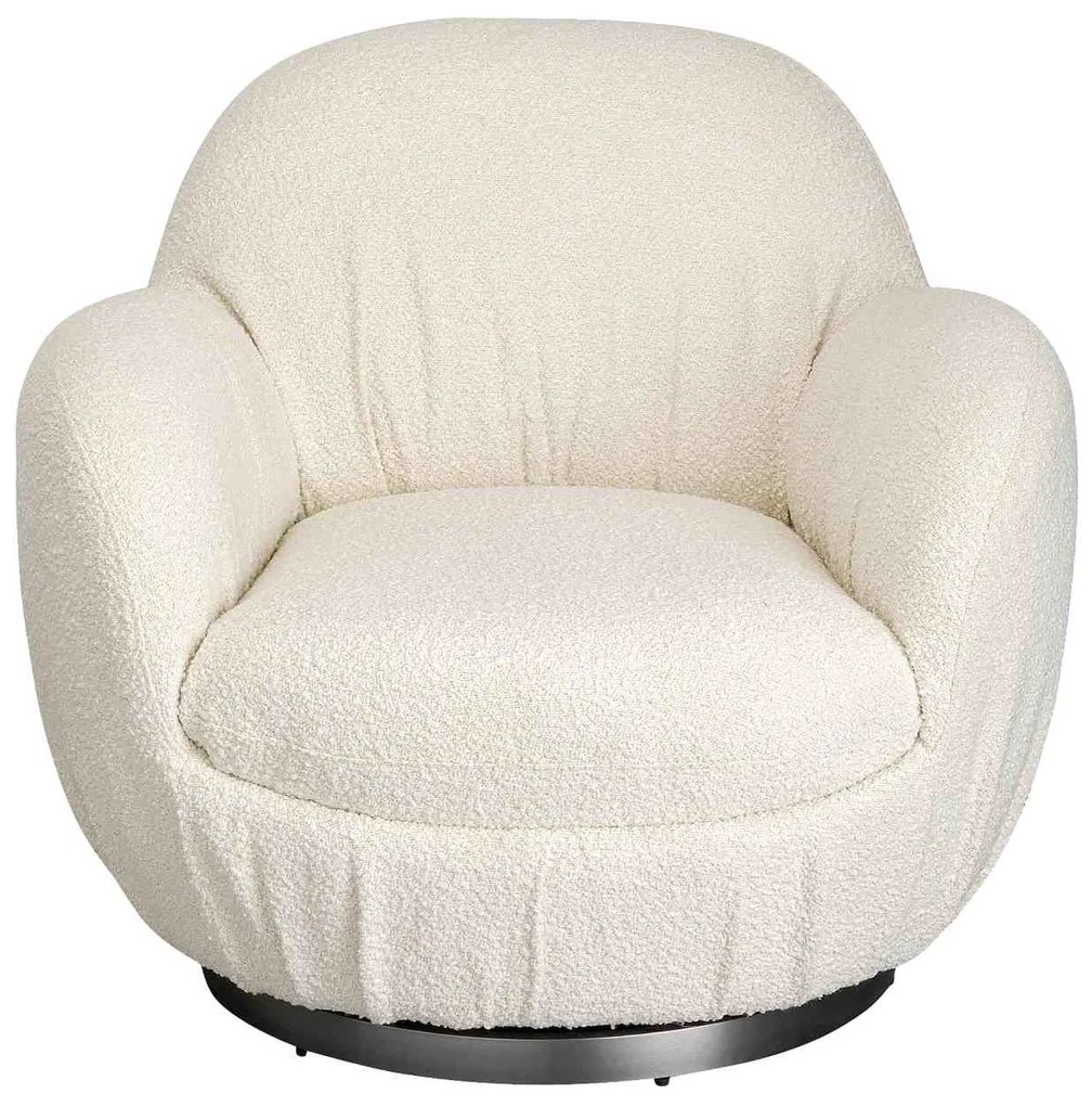 Nube Boucle otočné kreslo biele