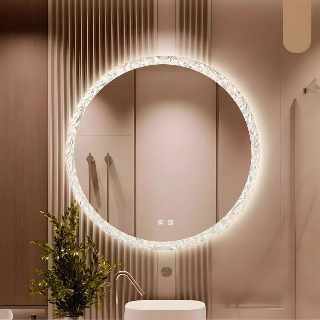 Tutumi Tutumi, LED krištáľové zrkadlo 80cm, model 108, HOM-02701