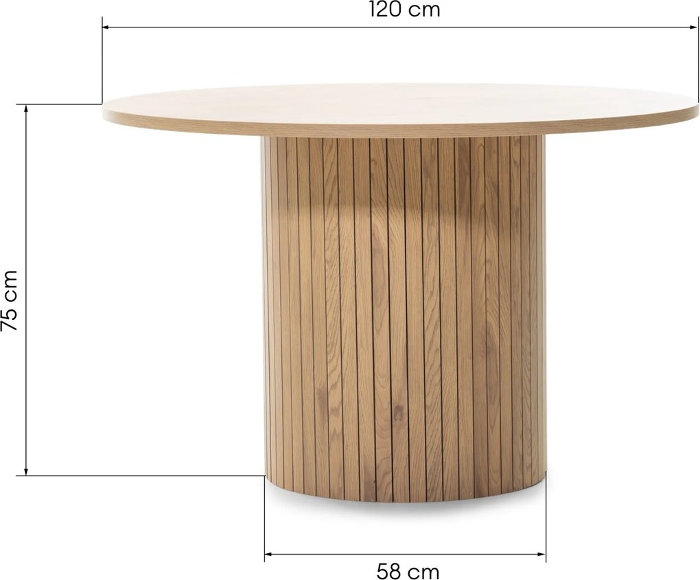 Jedálenský stôl REMIGIO 120 cm dub prírodný