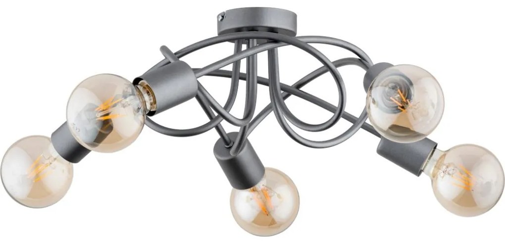 Prisadený luster BOSTON 5xE27/15W/230V šedá