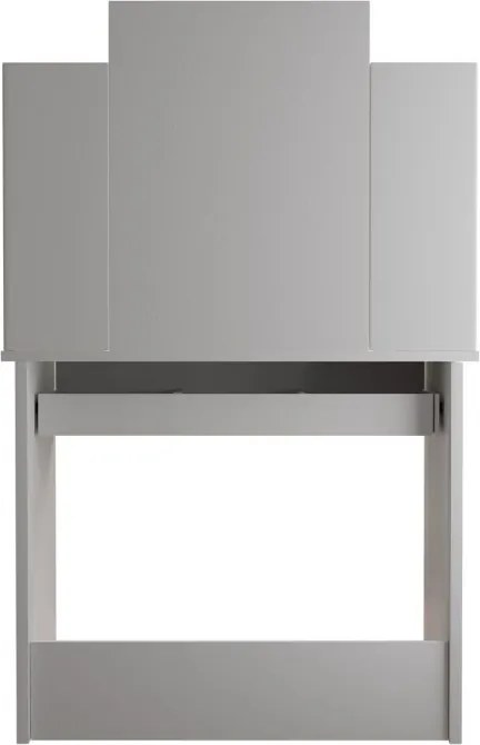 Biely toaletný stolík Zoey s LED zrkadlom a úložnými policam