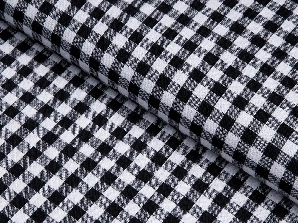 Biante Bavlnený obdĺžnikový obrus Olivia OL-015 Čierno-biela kocka malá 120x200 cm