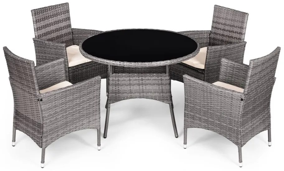 ZÁHRADNÝ SET ODILE 4 x KRESLO + OKRÚHLY STÔL