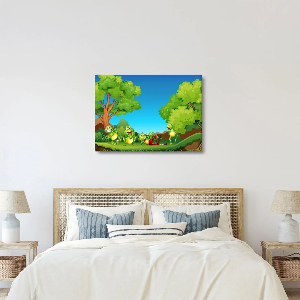 Obraz - Veselí žabiaci (70x50 cm)