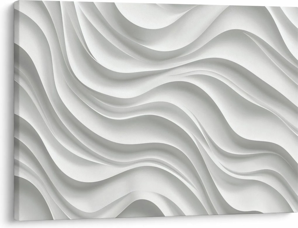 Obraz - 3D biele vlny (70x50 cm)