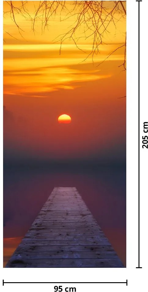 Fototapeta na dvere - Most pri západe slnka (95x205cm)