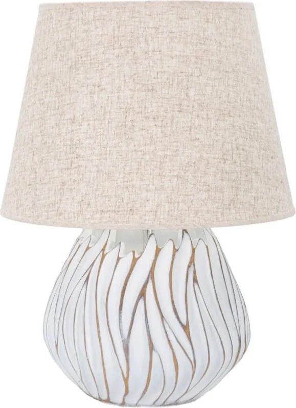 Béžová stolová lampa s textilným tienidlom (výška 48 cm) Honduras – Mauro Ferretti