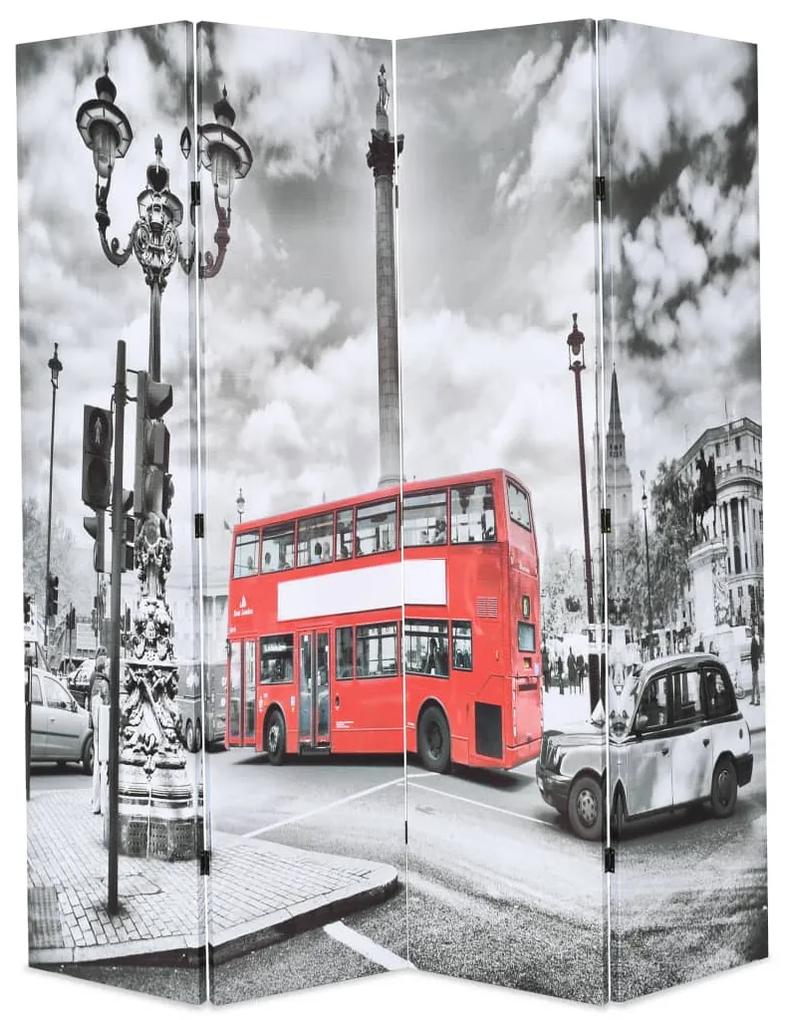 Skladací paraván, 160x170 cm, potlač Londýna, čierno-biely 245874