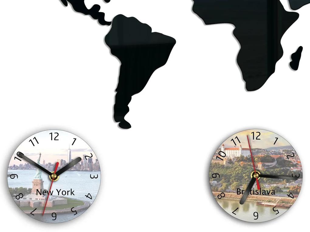 Moderné nástenné hodiny WORLD MAP HMCNH070