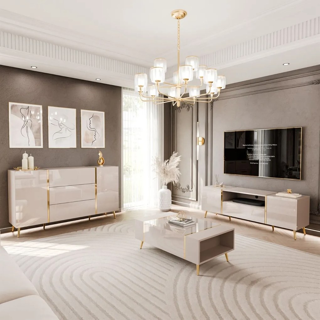 OBÝVACIA STENA / ZOSTAVA SANTINO NA NOŽIČKÁCH KAŠMÍR VYSOKÝ LESK