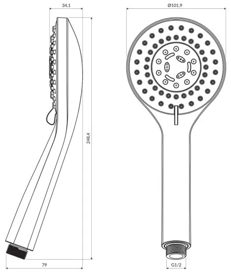 OMNIRES YOSEMITE-RBL - Ručná sprcha YOSEMITE polomatná čierna