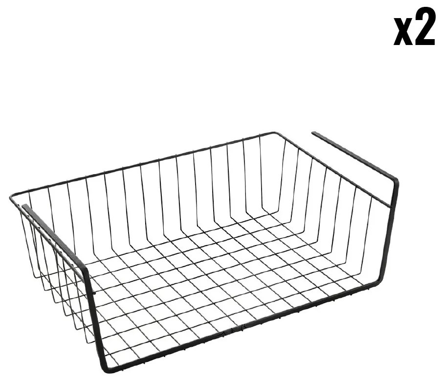 2x Závesný kovový kuchynský košík DECO 40x26x14 cm