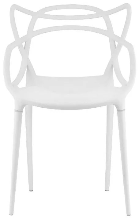 Jedálenský set 1+4, biely stôl BERGEN 120x80cm a biela plastová stolička KATO