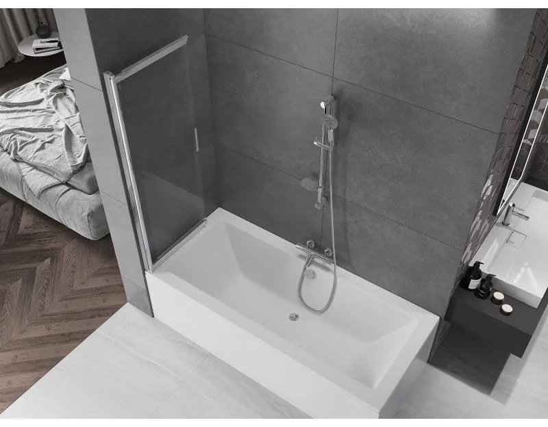 Mexen Fox, 2-krídlová vaňová zástena 100x150 cm, 5mm číre sklo, chrómový profil, 891-100-002-01-00