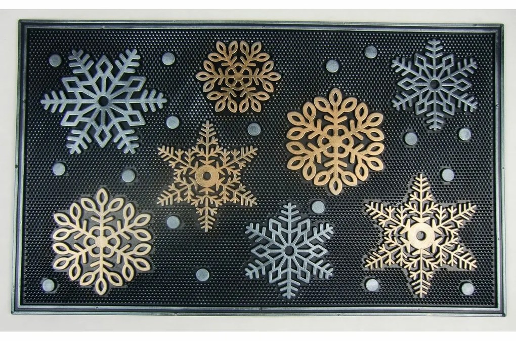 Boma Trading Gumová rohožka Vločky, 47 x 75 cm