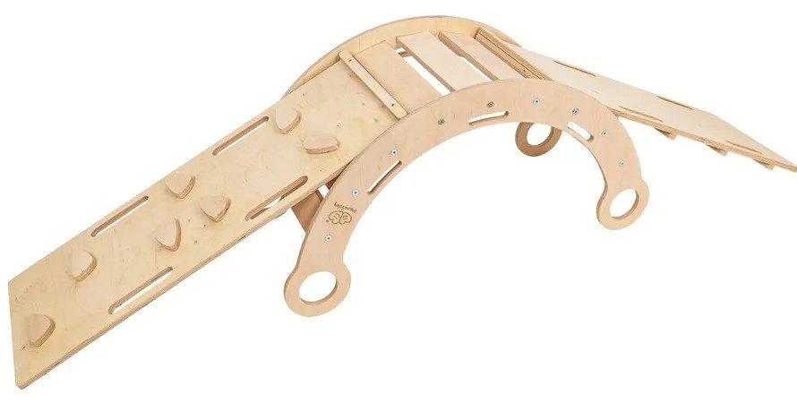 Hojdačka z borovicového dreva v prírodnej farbe 39x75x38 cm Montessori – Meowbaby