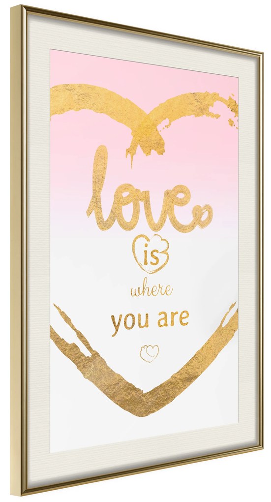 Artgeist Plagát - Love Is Where You Are [Poster] Veľkosť: 20x30, Verzia: Čierny rám s passe-partout