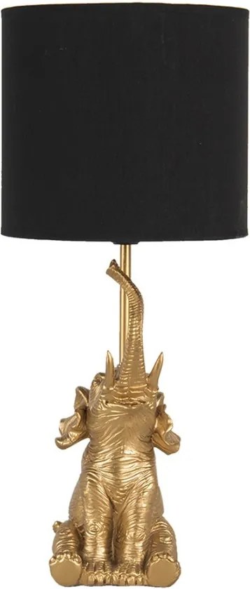 Zlato čierna stolná lampa Sloníča - Ø 20 * 46 cm / E27